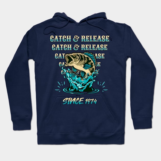 Fishing Art Catch And Release Hoodie by mieeewoArt